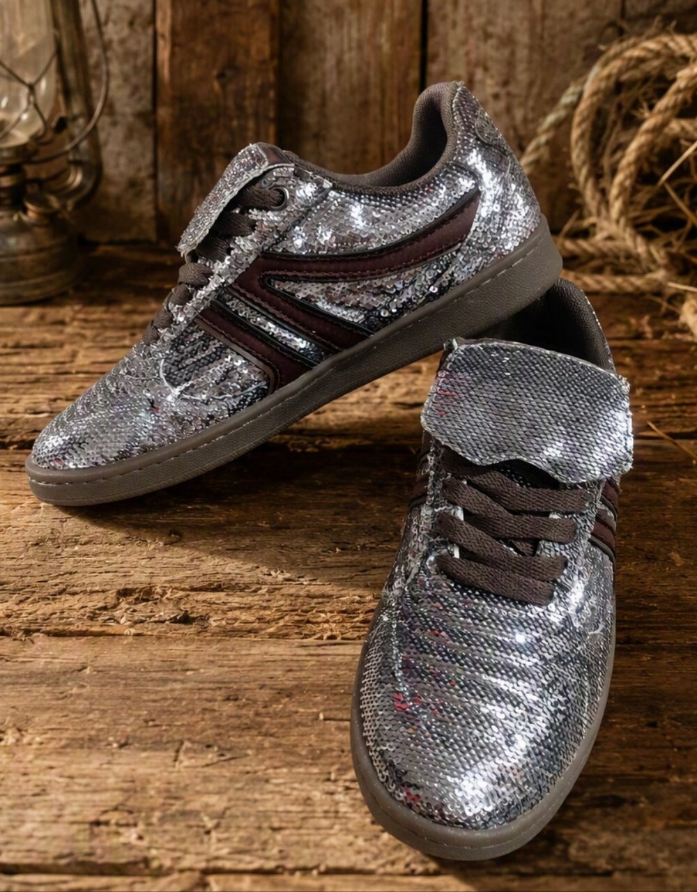 Steve Madden Madrid Silver Sequin Sneakers